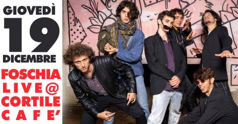 Giovedì 19 Dicembre, Foschia live al Cortile Café di Bologna: ultima data del 2019 per il Release Tour di “Dalla Città al Cielo”.